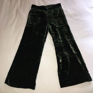 Madewell Green Velvet Crop Pants